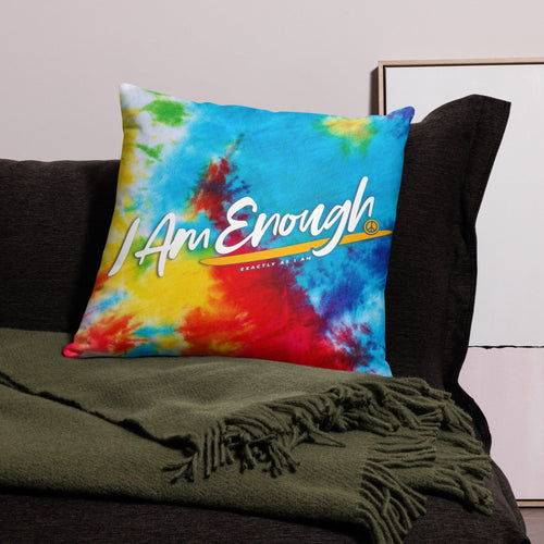I AM ENOUGH TIE DYE PILLOW 22 X 22 Inspirational Message Home Decor' | I Am Enough Collection