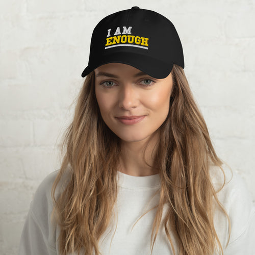 I AM ENOUGH STRONG Embroidered Inspirational Message Baseball Cap | I Am Enough Collection
