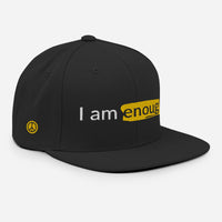 I AM ENOUGH ORIGINAL - Embroidered Snapback Hat with Peace Sign on the Side | I Am Enough Collection