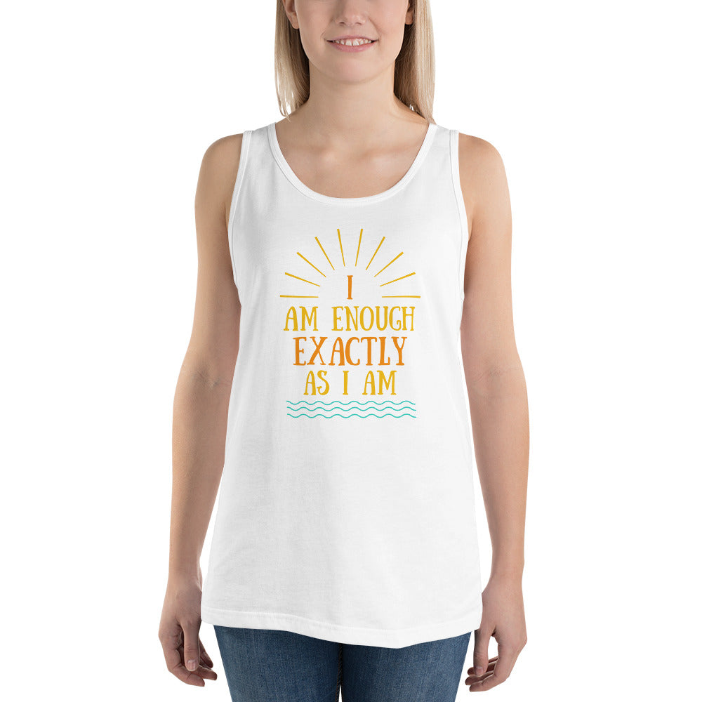 I AM ENOUGH EXACTLY AS I AM Vintage Mental Health Tank Top for Women | I Am Enough Collection