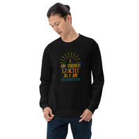 I AM ENOUGH EXACTLY AS I AM Vintage Inspirational Sweatshirt for Men | I Am Enough Collection