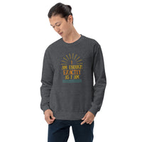 I AM ENOUGH EXACTLY AS I AM Vintage Inspirational Sweatshirt for Men | I Am Enough Collection