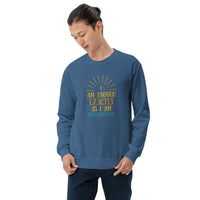 I AM ENOUGH EXACTLY AS I AM Vintage Inspirational Sweatshirt for Men | I Am Enough Collection