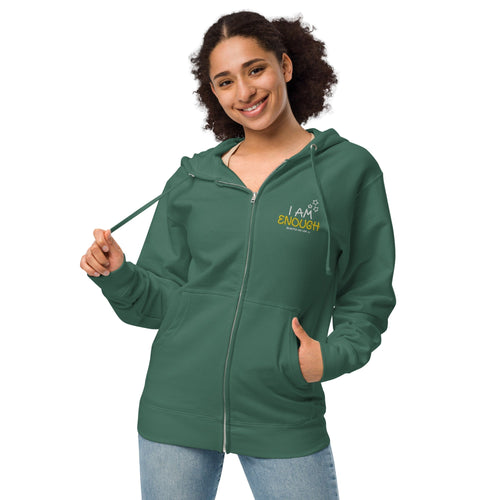 I AM ENOUGH STARS ZIPPER HOODIE - EMBROIDERED UNISEX