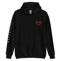 I AM HEART - Affirmation on Sleeve Hoodie for Men | I Am Enough Collection