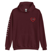 I AM HEART - Affirmation on Sleeve Hoodie for Men | I Am Enough Collection
