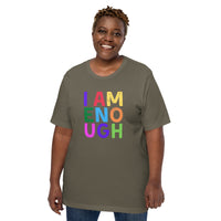 I AM ENOUGH COLOR BLOCK Inspirational Mental Health T-Shirt for Women | I Am Enough Collection
