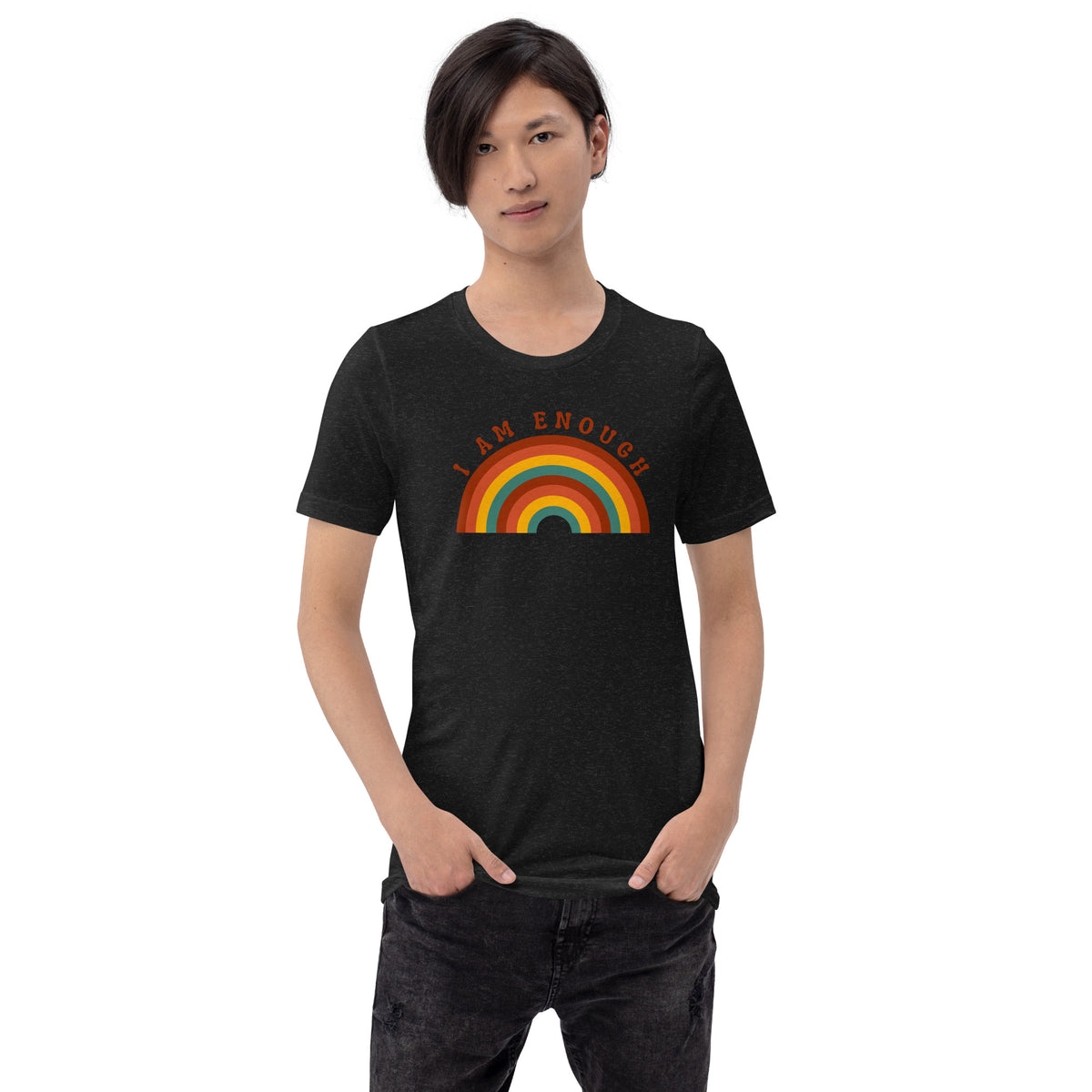 I AM ENOUGH RAINBOW Inspirational Positive Affirmation T-Shirt for Men | I Am Enough Collection