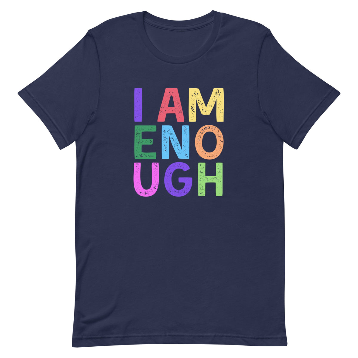 I AM ENOUGH COLOR BLOCK Inspirational Mental Health Power Graphic Tee | I Am Enough Collection