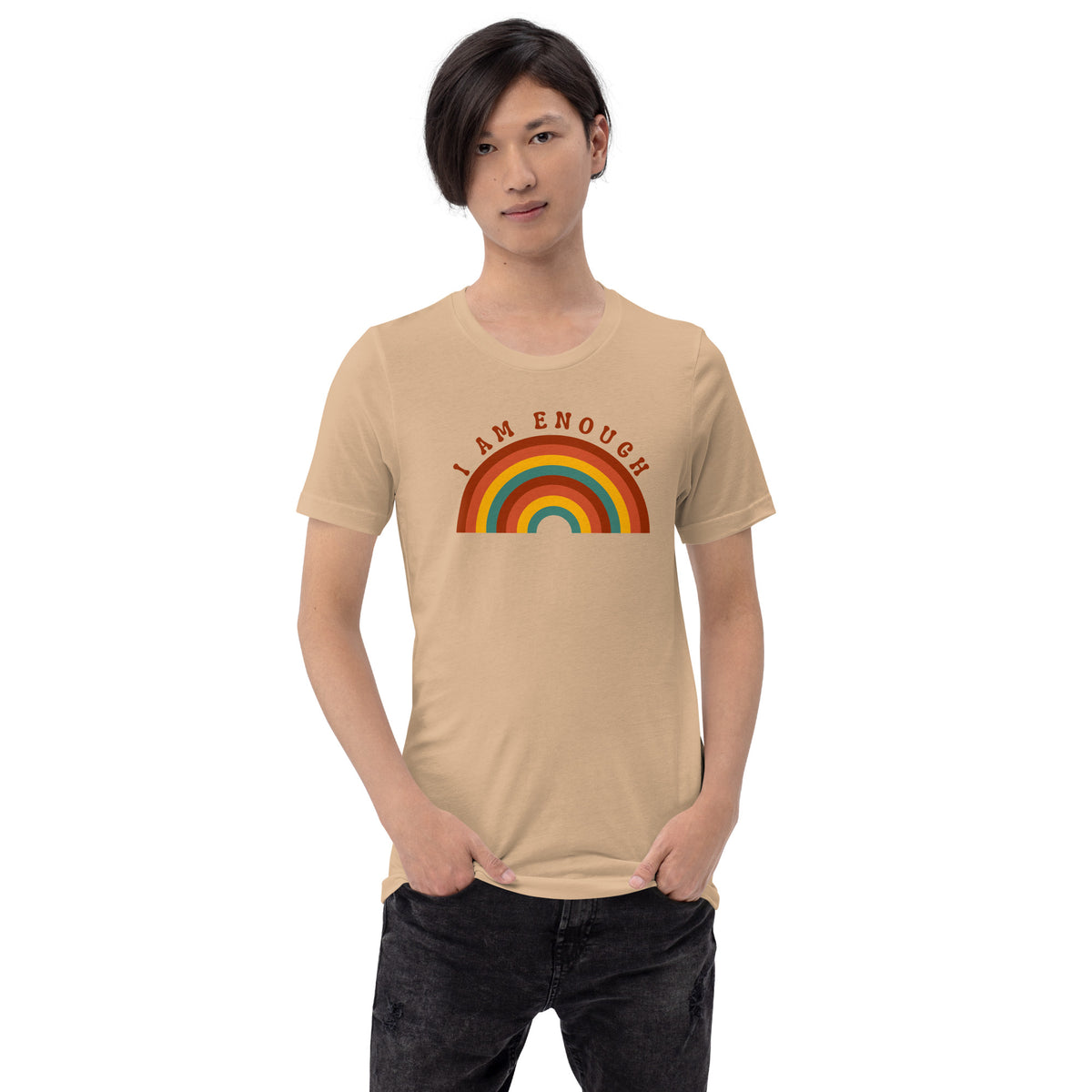 I AM ENOUGH RAINBOW Inspirational Positive Affirmation T-Shirt for Men | I Am Enough Collection
