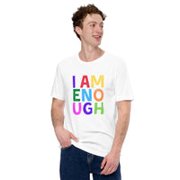 I AM ENOUGH COLOR BLOCK Inspirational Mental Health T-Shirt for Men | I Am Enough Collection