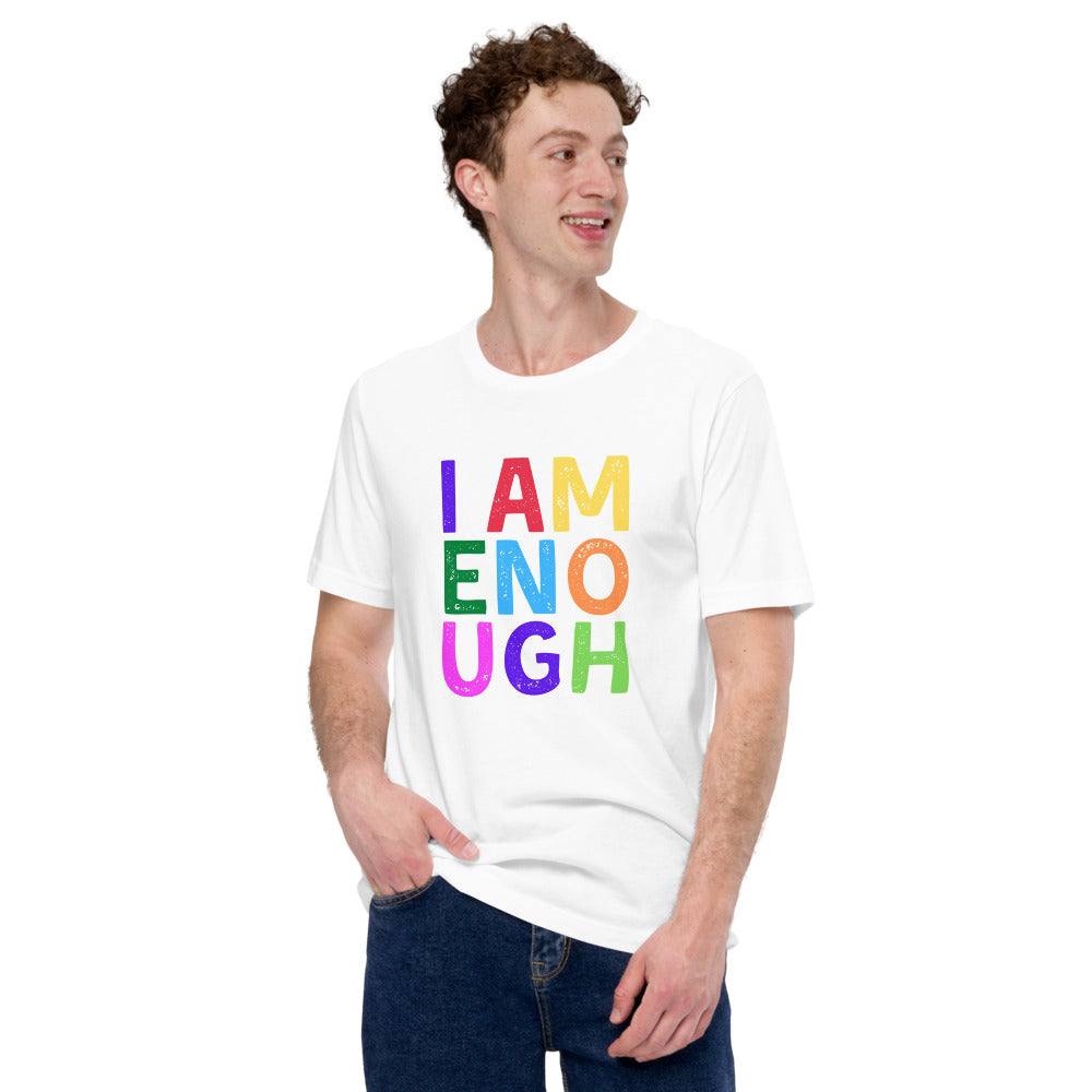 I AM ENOUGH COLOR BLOCK - Inspirational Graphic T-Shirt for Men