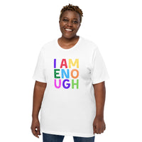 I AM ENOUGH COLOR BLOCK Inspirational Mental Health T-Shirt for Women | I Am Enough Collection