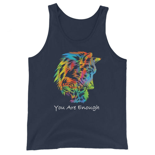 YOU ARE ENOUGH WOLF & BABY Inspirational Graphic Tank for Men | I Am Enough Collection