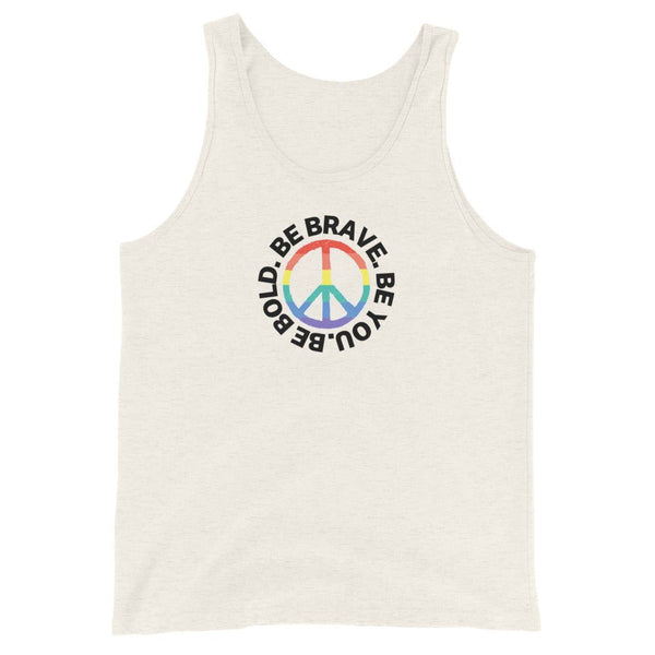 PEACE BE YOU with Peace Sign - Motivational Graphic Tank for Men | I Am Enough Collection