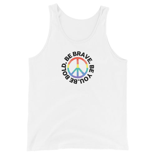 PEACE BE YOU with Peace Sign - Motivational Graphic Tank for Men | I Am Enough Collection