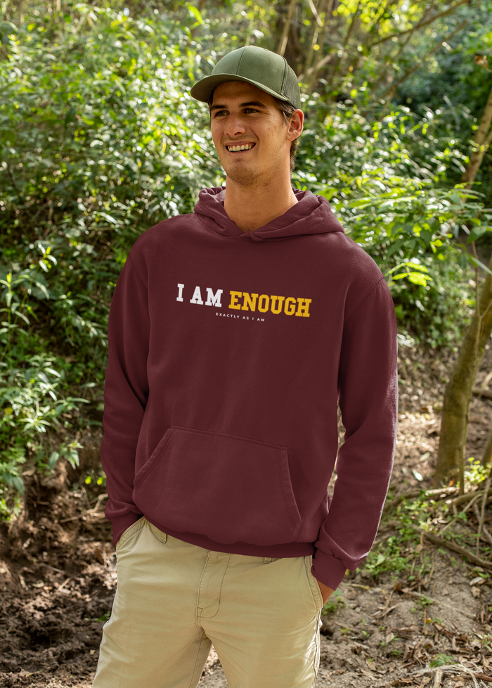 I AM ENOUGH STRONG MOTIVATIONAL HOODIE FOR MEN