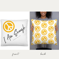 I AM ENOUGH PEACE SIGN PILLOW - Double Sided | I Am Enough Collection