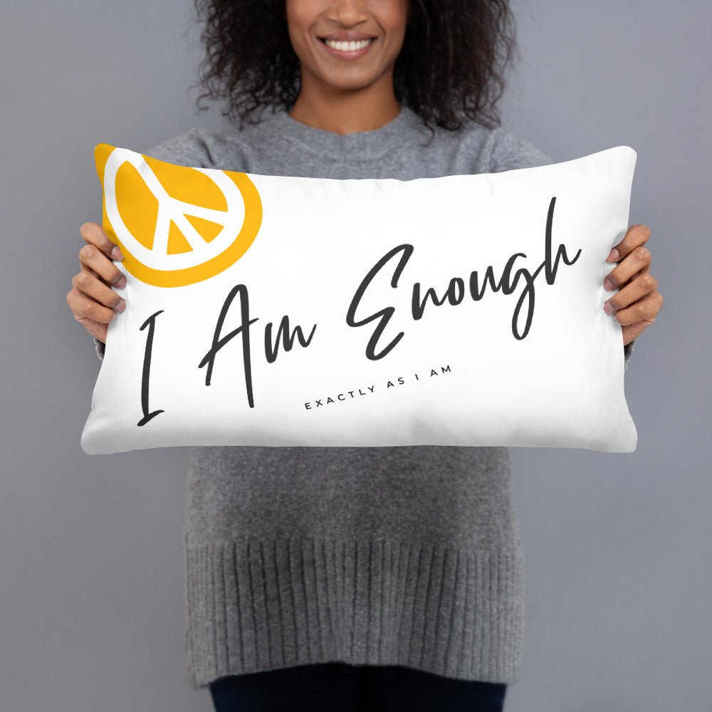 I AM ENOUGH PEACE SIGN PILLOW - Double Sided | I Am Enough Collection