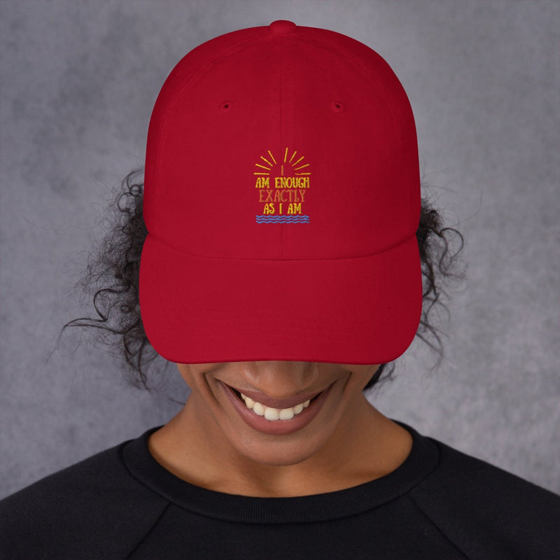 I AM ENOUGH Inspired Vintage Embroidered 6-Panel Low-Profile Dad Hat | I Am Enough Collection