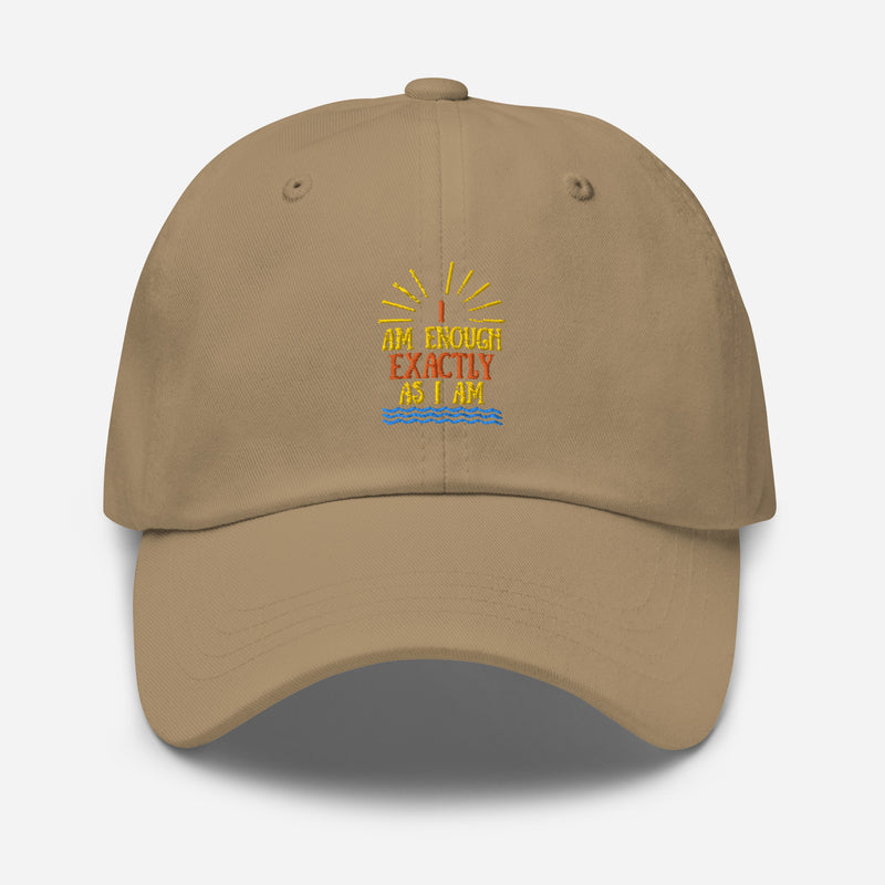 Embroidered Inspirational Motivational Dad Hat - I AM ENOUGH Vintage | I Am Enough Collection