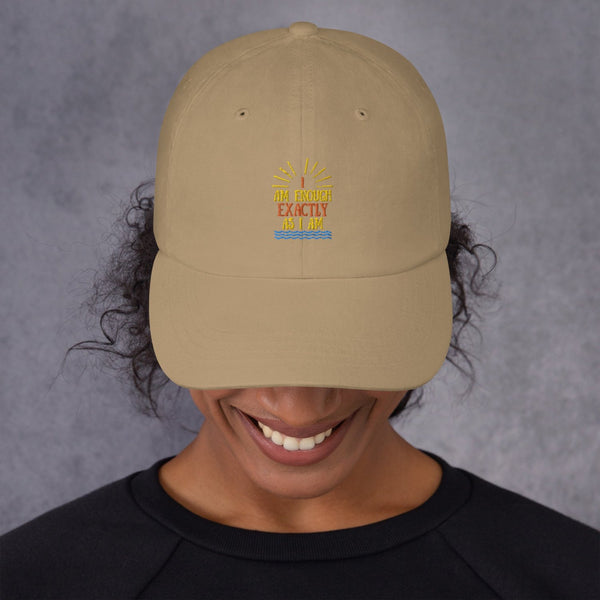 I AM ENOUGH Inspired Vintage Embroidered 6-Panel Low-Profile Dad Hat | I Am Enough Collection