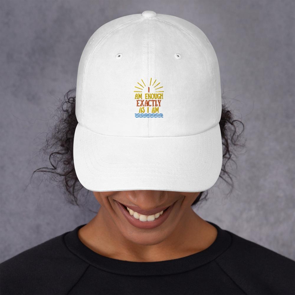 I AM ENOUGH Inspired Vintage Embroidered 6-Panel Low-Profile Dad Hat | I Am Enough Collection