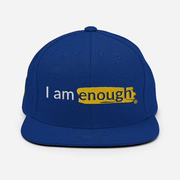 I AM ENOUGH ORIGINAL - Embroidered Snapback Hat with Peace Sign on the Side | I Am Enough Collection