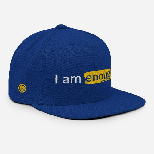 I AM ENOUGH ORIGINAL - Embroidered Snapback Hat with Peace Sign on the Side | I Am Enough Collection