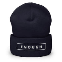 ENOUGH Embroidered BEANIE Cuffed Plain Skull Knit Hat Cap | I Am Enough Collection