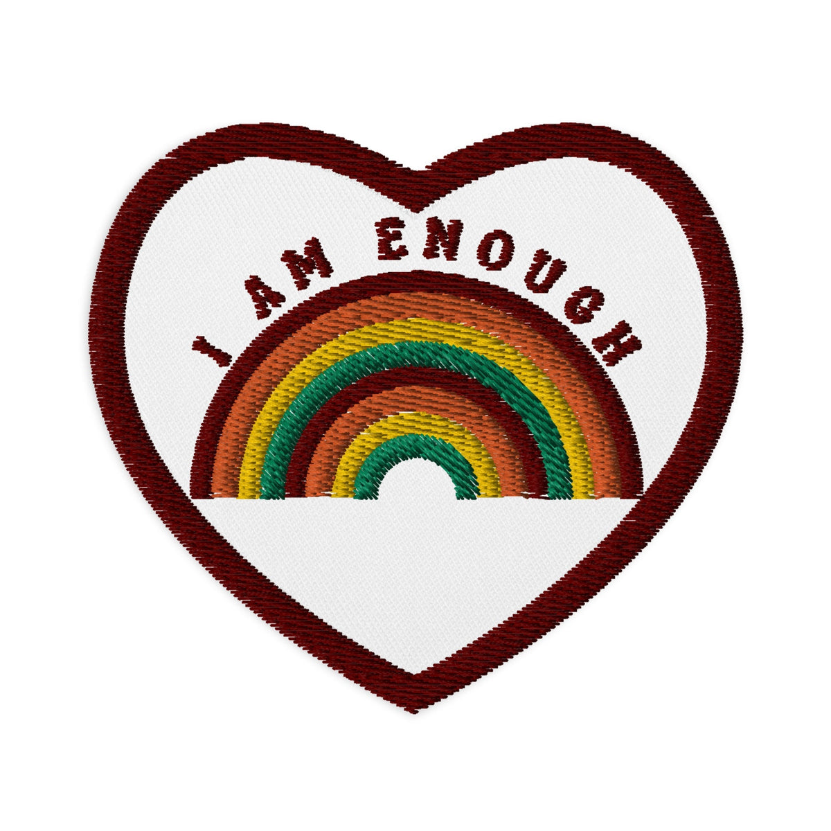 I AM ENOUGH RAINBOW - Custom Iron On Embroidered Patch | I Am Enough Collection