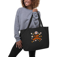 I AM ENOUGH Flower Power Large Organic Inspirational Affirmation Tote | I Am Enough Collection