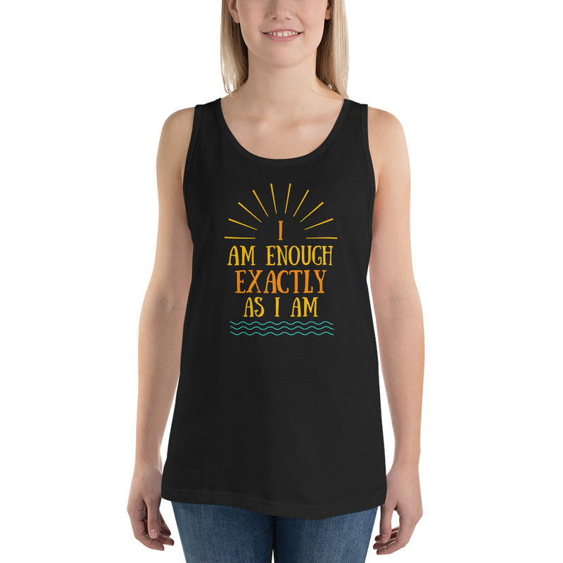 I AM ENOUGH EXACTLY AS I AM Vintage Mental Health Tank Top for Women | I Am Enough Collection