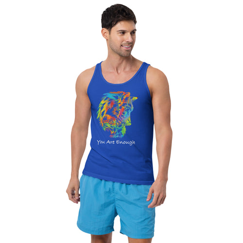 YOU ARE ENOUGH WOLF and BABY Inspirational Custom Graphic Tank for Men | I Am Enough Collection
