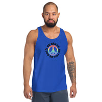 PEACE BE YOU with Peace Sign Motivational Graphic Message Tank for Men | I Am Enough Collection