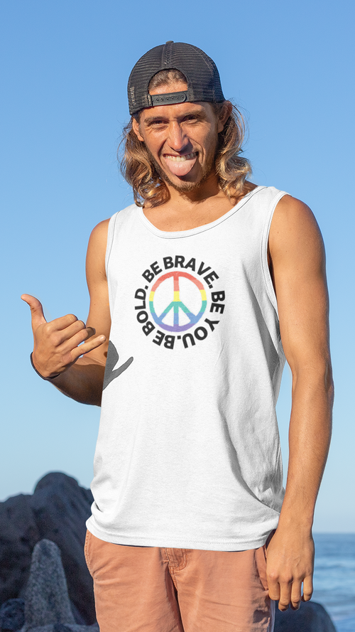 PEACE BE YOU Motivational Inspirational Cotton Tank for Men by I Am Enough | I Am Enough Collection