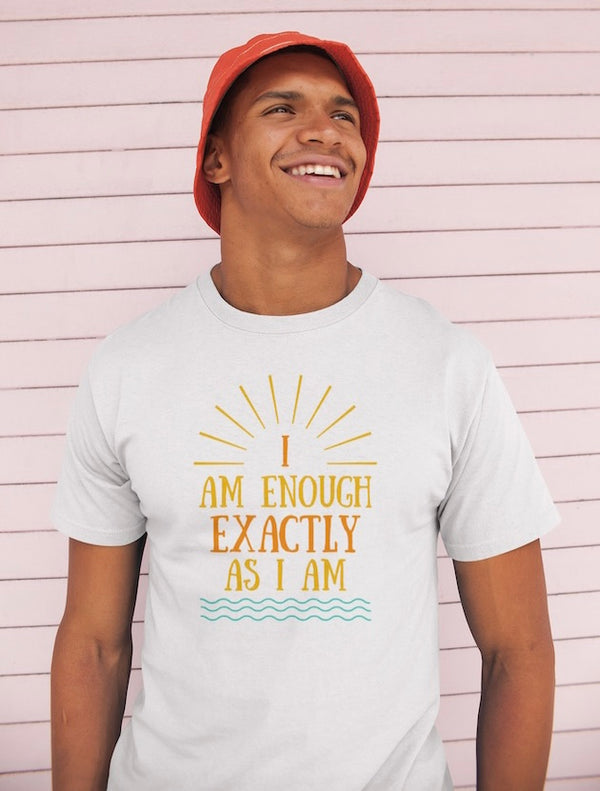 I AM ENOUGH VINTAGE Graphic Suicide Prevention Cotton T-Shirt for Men | I Am Enough Collection