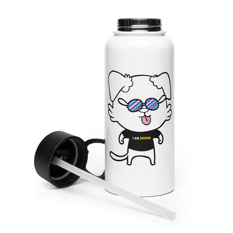 NOT THE LITTLE GUY Collection Mascot Stainless steel water bottle with a straw lid | I Am Enough Collection