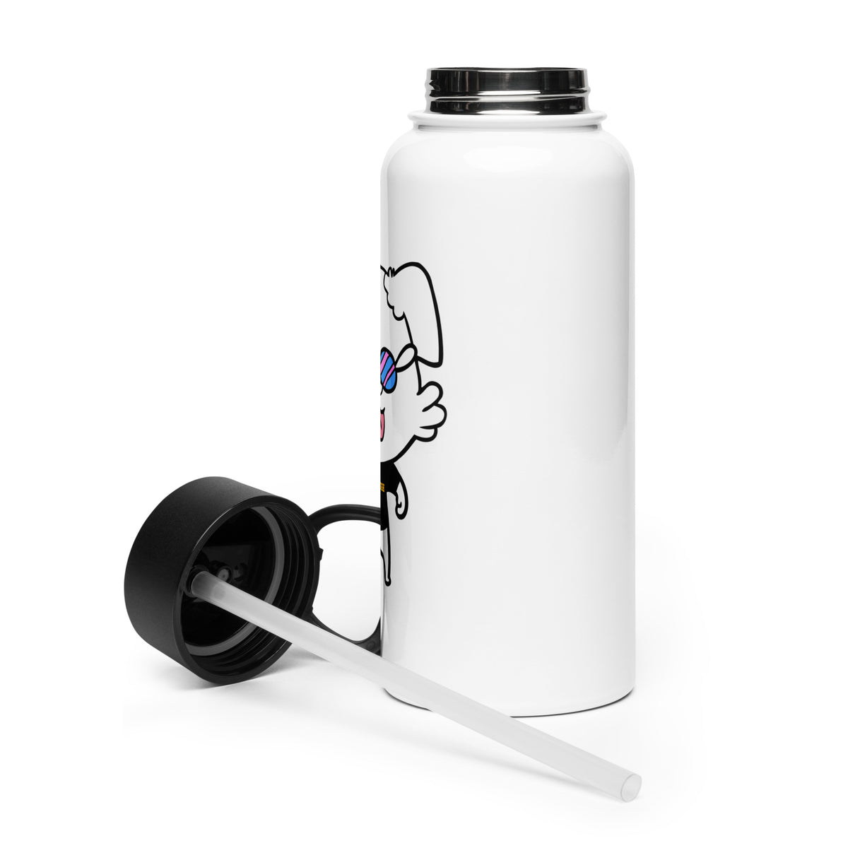 NOT THE LITTLE GUY Collection Mascot Stainless steel water bottle with a straw lid | I Am Enough Collection