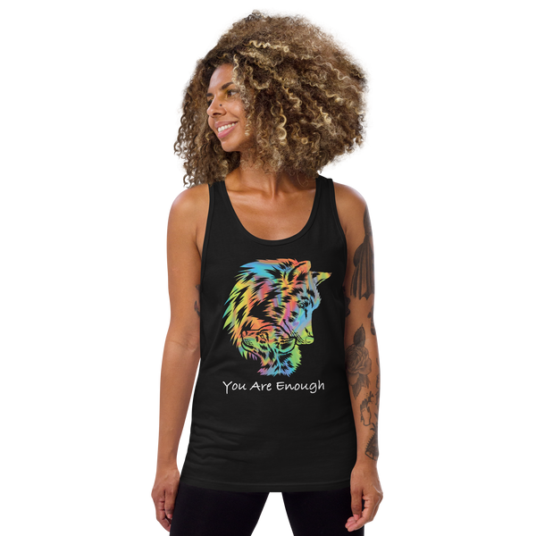 YOU ARE ENOUGH WOLF & BABY WOLF Inspirational Graphic Tank for Women | I Am Enough Collection