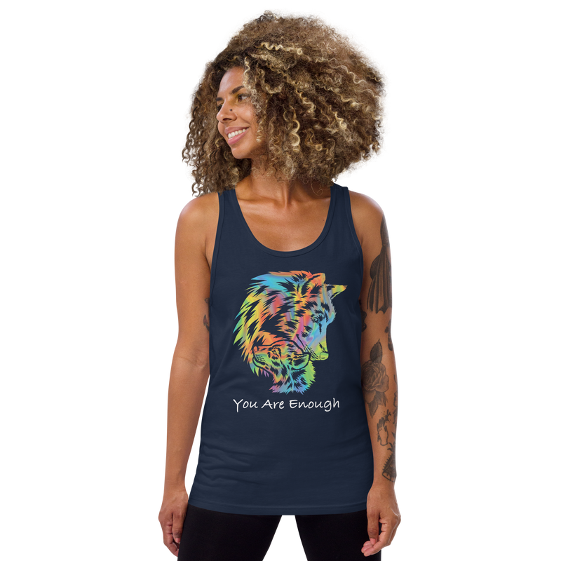 YOU ARE ENOUGH WOLF & BABY WOLF Inspirational Graphic Tank for Women | I Am Enough Collection