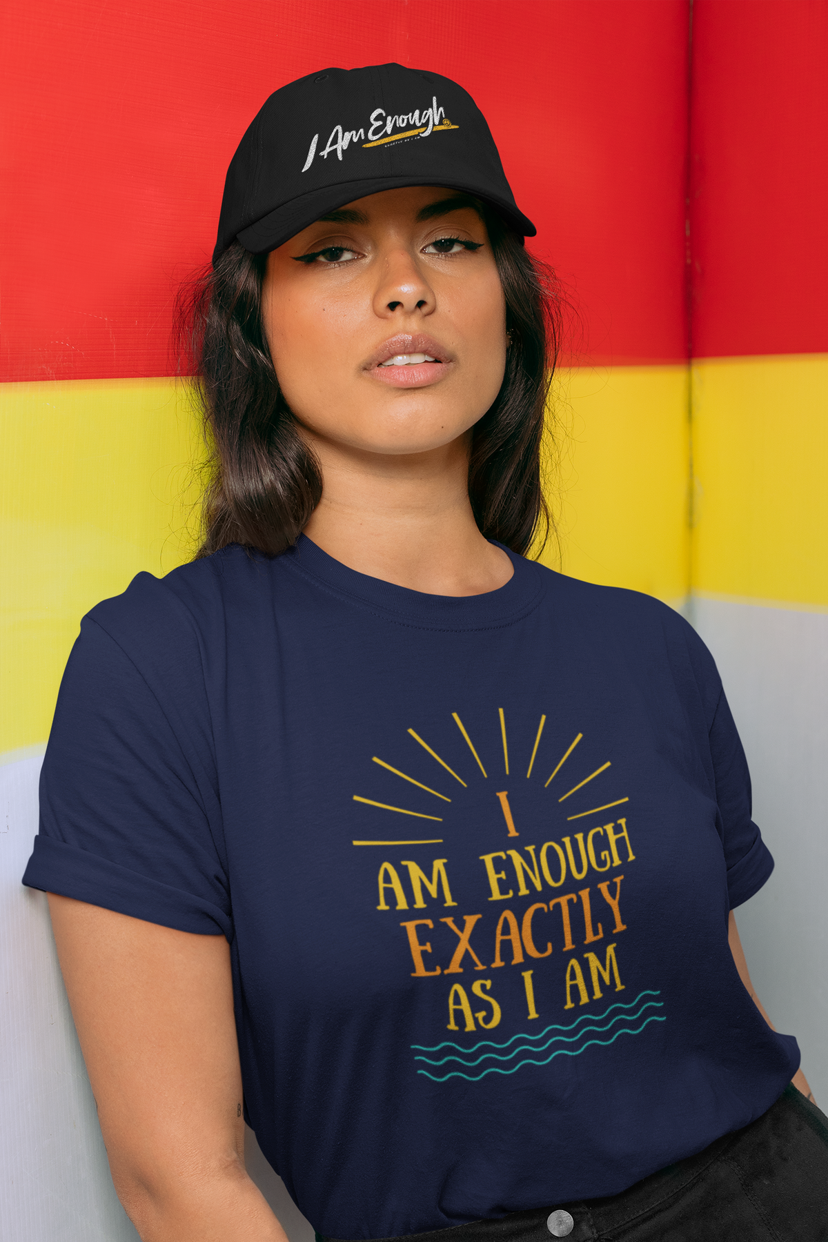 I AM ENOUGH VINTAGE Graphic Suicide Prevention T-Shirt for Women