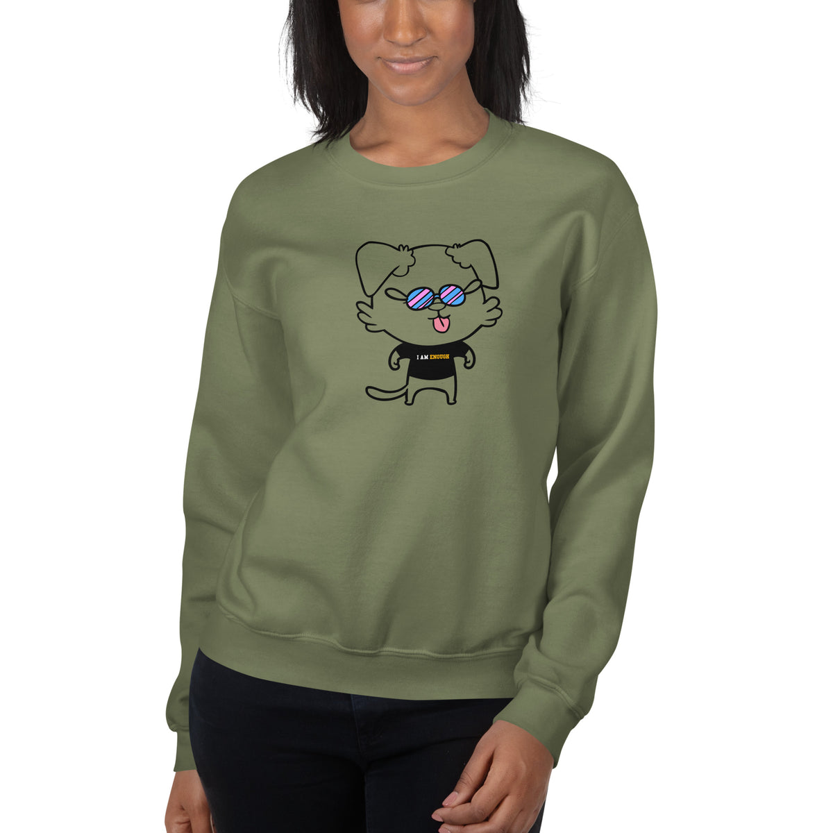 NOT THE LITTLE GUY Mascot Empower Sweatshirt for Women by I Am Enough | I Am Enough Collection