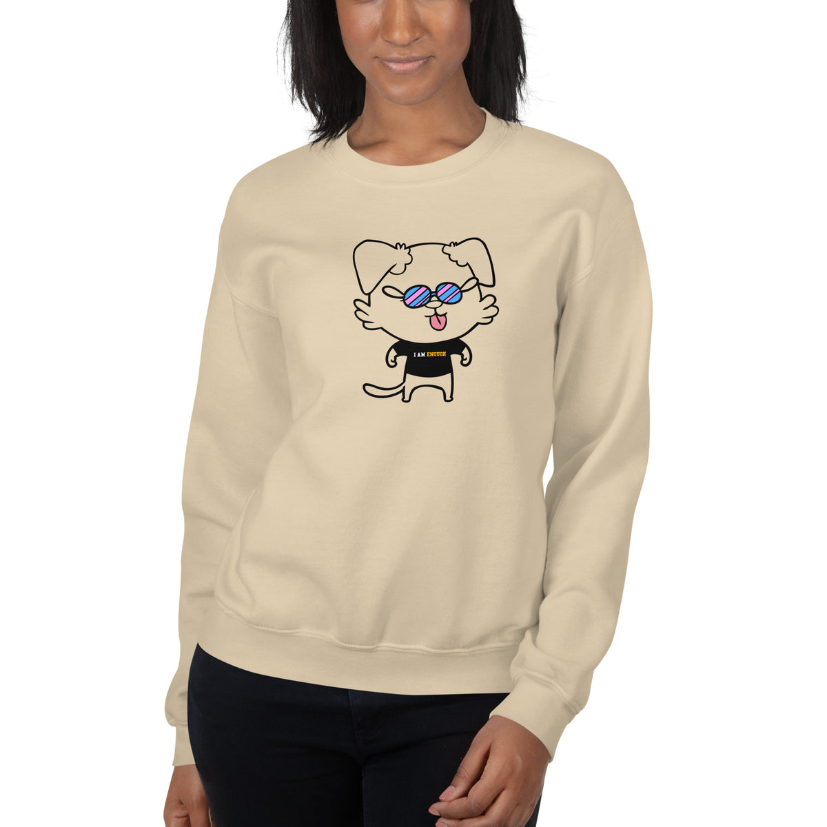 NOT THE LITTLE GUY Mascot Empower Sweatshirt for Women by I Am Enough | I Am Enough Collection
