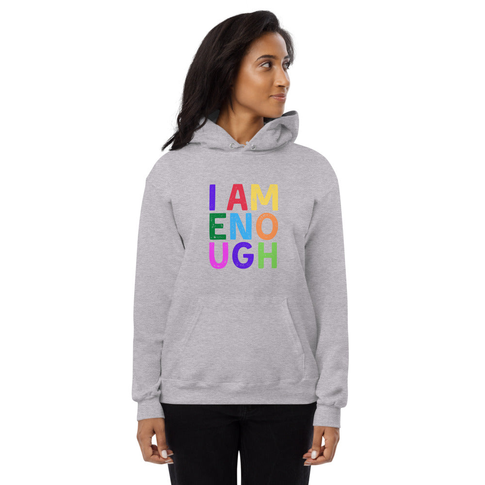 I AM ENOUGH COLOR BLOCK Inspirational Mental Health Hoodie for Women | I Am Enough Collection