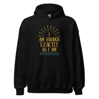 I AM ENOUGH EXACTLY AS I AM Vintage Inspirational Hoodie for Women | I Am Enough Collection