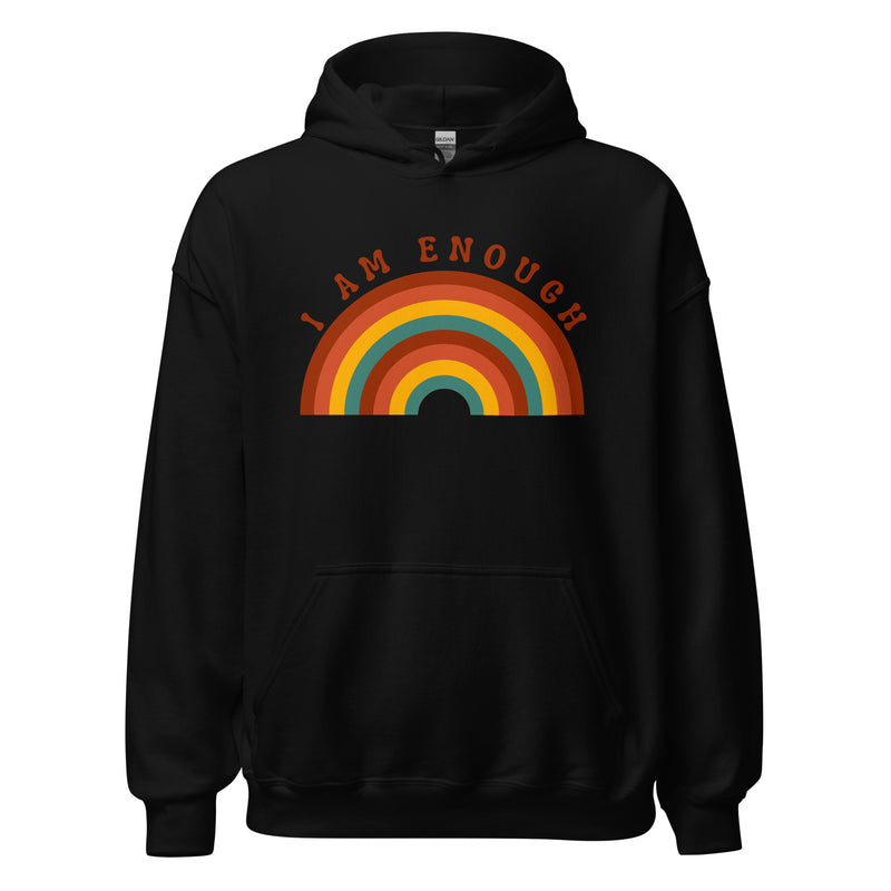 I AM ENOUGH RAINBOW Positive Motivational Custom Graphic Hoodie for Men | I Am Enough Collection