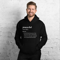 PEACEFUL Inspirational Mental Health Yoga Mediation Hoodie for Men | I Am Enough Collection