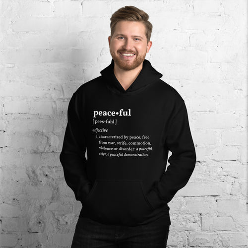 PEACEFUL Inspirational Mental Health Yoga Mediation Hoodie for Men | I Am Enough Collection