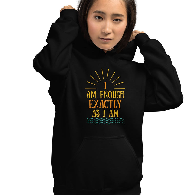 I AM ENOUGH EXACTLY AS I AM Vintage Mental Health Hoodie for Women | I Am Enough Collection